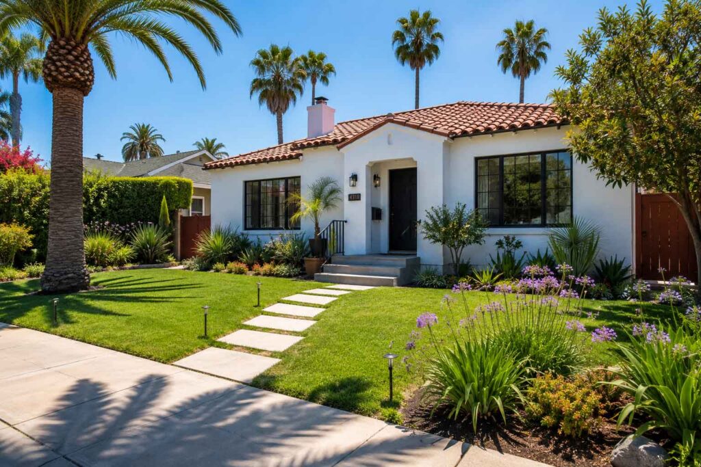 Los Angeles home with a landscaped front yard.